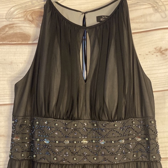 EUC Black Dress with Sheer Overlay - Picture 5 of 8